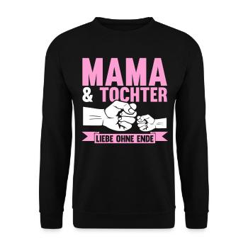 Mutter Muttertag Mama und Tochter - Unisex Pullover - Schwarz - Vorne - Alina (178cm) & Michal (187cm)