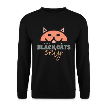 Black Cats Only - Funny Cats Mom Retro Style - Unisex Sweatshirt - black - Front - Alina (178cm) & Michal (187cm)