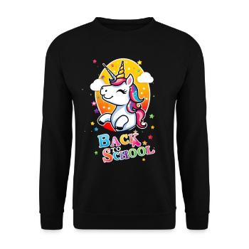 Unicorn unicorn back to school - Unisex Sweatshirt - black - Front - Alina (178cm) & Michal (187cm)