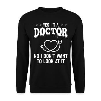 Funny Doctor Sayings Funny Doctor - Unisex Sweatshirt - black - Front - Alina (178cm) & Michal (187cm)
