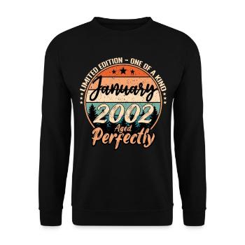 Janvier 2002 anniversaire 2002 légendes Janvier - Sweat-shirt Unisexe - noir - Devant - Alina (178cm) & Michal (187cm)