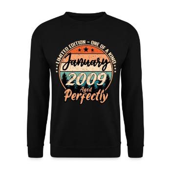 January 2009 birthday 2009 captions January - Unisex Sweatshirt - black - Front - Alina (178cm) & Michal (187cm)