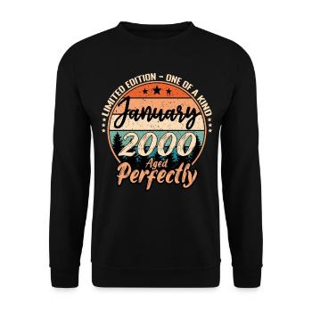 January 2000 anniversary 2000 legends January - Unisex Sweatshirt - black - Front - Alina (178cm) & Michal (187cm)