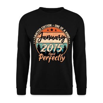 Janvier 2015 anniversaire 2015 légendes Janvier - Sweat-shirt Unisexe - noir - Devant - Alina (178cm) & Michal (187cm)