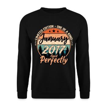 Janvier 2017 anniversaire 2017 légendes Janvier - Sweat-shirt Unisexe - noir - Devant - Alina (178cm) & Michal (187cm)