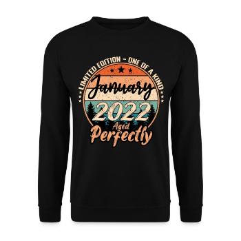 Janvier 2022 anniversaire 2022 légendes Janvier - Sweat-shirt Unisexe - noir - Devant - Alina (178cm) & Michal (187cm)