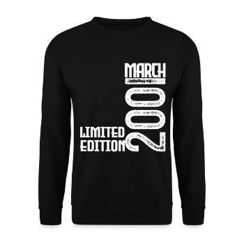 March 2001 Birthday Gift. March 2001. March - Unisex Sweatshirt - black - Front - Alina (178cm) & Michal (187cm)