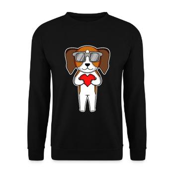 Dog with heart and glasses - Beagle - Unisex Sweatshirt - black - Front - Alina (178cm) & Michal (187cm)
