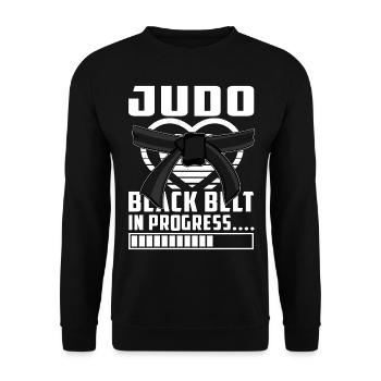 Judo Black Belt in progress - Unisex Sweatshirt - black - Front - Alina (178cm) & Michal (187cm)