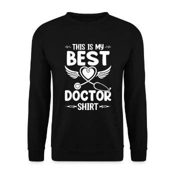 C’est mon meilleur médecin chemise - médecin urgentiste - Sweat-shirt Unisexe - noir - Devant - Alina (178cm) & Michal (187cm)
