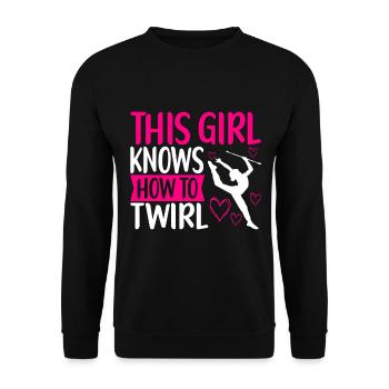 Majorette Gymnastics Majorettes Baton Twirling - Unisex Sweatshirt - black - Front - Alina (178cm) & Michal (187cm)
