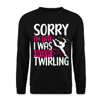Majorette Gymnastics Majorettes Baton Twirling - Unisex Sweatshirt - black - Front - Alina (178cm) & Michal (187cm)