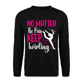 Majorette Gymnastics Majorettes Baton Twirling - Unisex Sweatshirt - black - Front - Alina (178cm) & Michal (187cm)