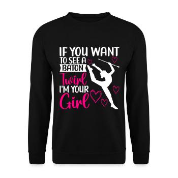 Majorette Gymnastics Majorettes Baton Twirling - Unisex Sweatshirt - black - Front - Alina (178cm) & Michal (187cm)