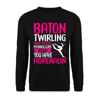 Majorette Gymnastics Majorettes Baton Twirling - Unisex Sweatshirt - black - Front - Alina (178cm) & Michal (187cm)
