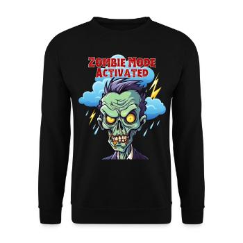 Zombie mode activated, Fun, Fun, Humor, Funny, - Unisex Sweatshirt - black - Front - Alina (178cm) & Michal (187cm)