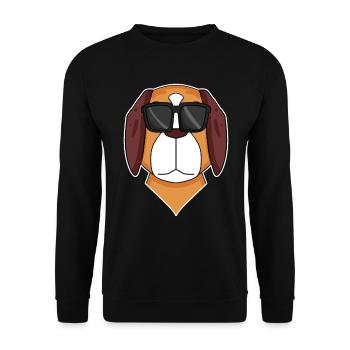 Chien Saint-Bernard à lunettes - chien cool - Sweat-shirt Unisexe - noir - Devant - Alina (178cm) & Michal (187cm)