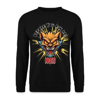 Avant que tu me demandes non, Humour, Fun, Fun, drôle, - Sweat-shirt Unisexe - noir - Devant - Alina (178cm) & Michal (187cm)