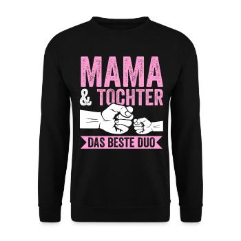 Mutter Muttertag Mama und Tochter - Unisex Pullover - Schwarz - Vorne - Alina (178cm) & Michal (187cm)