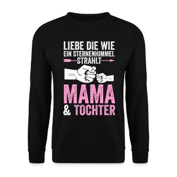 Mutter Muttertag Mama und Tochter - Unisex Pullover - Schwarz - Vorne - Alina (178cm) & Michal (187cm)