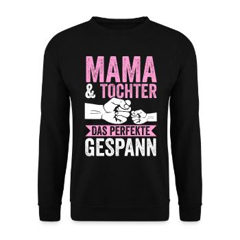 Mutter Muttertag Mama und Tochter - Unisex Pullover - Schwarz - Vorne - Alina (178cm) & Michal (187cm)