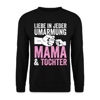 Mutter Muttertag Mama und Tochter - Unisex Pullover - Schwarz - Vorne - Alina (178cm) & Michal (187cm)