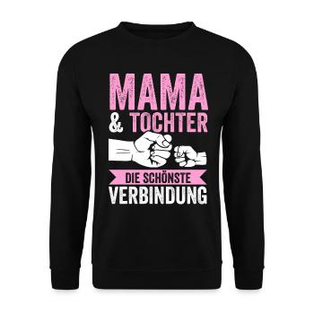 Mutter Muttertag Mama und Tochter - Unisex Pullover - Schwarz - Vorne - Alina (178cm) & Michal (187cm)