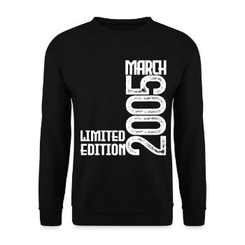 March 2005 Birthday Gift. March 2005. March - Unisex Sweatshirt - black - Front - Alina (178cm) & Michal (187cm)