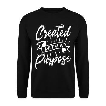 Verset biblique chrétien créé dans un but précis - Sweat-shirt Unisexe - noir - Devant - Alina (178cm) & Michal (187cm)