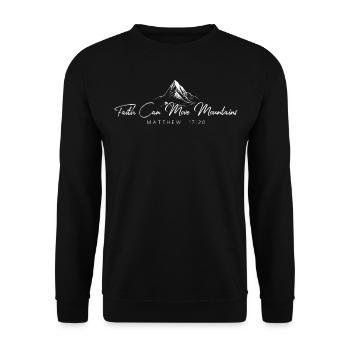 Glaube Versetzt Berge Christ Christliches Geschenk - Unisex Pullover - Schwarz - Vorne - Alina (178cm) & Michal (187cm)