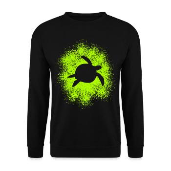 Sea turtle turtle in the ocean - Unisex Sweatshirt - black - Front - Alina (178cm) & Michal (187cm)