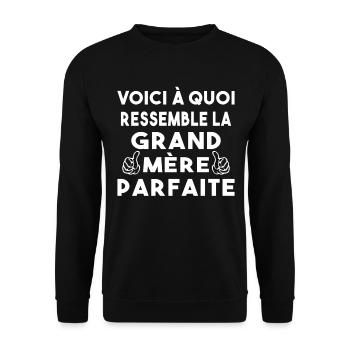 Grand Mère Parfaite Mémère Mémé Mamie Bonne Maman - Sweat-shirt Unisexe - noir - Devant - Alina (178cm) & Michal (187cm)