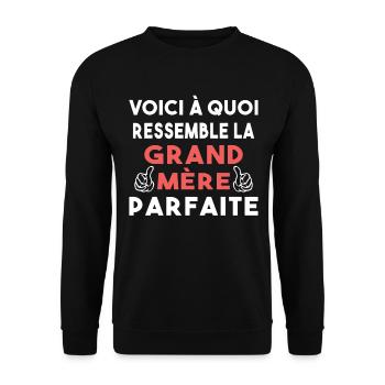 Grand Mère Parfaite Mémère Mémé Mamie Bonne Maman - Sweat-shirt Unisexe - noir - Devant - Alina (178cm) & Michal (187cm)