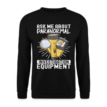 Paranormaler Ermittler Geister Jagen - Unisex Pullover - Schwarz - Vorne - Alina (178cm) & Michal (187cm)