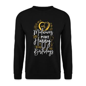 Nurse Midwife Birth Worker - Unisex Sweatshirt - black - Front - Alina (178cm) & Michal (187cm)