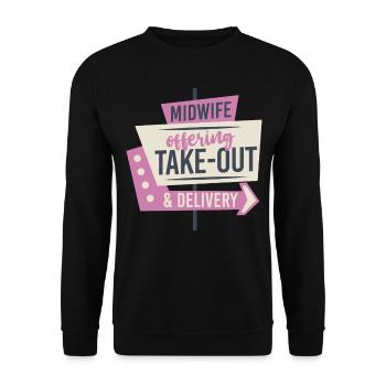 Nurse Midwife Birth Worker Midwife - Unisex Sweatshirt - black - Front - Alina (178cm) & Michal (187cm)