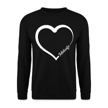 Infirmière Sage-Femme Accoucheuse Coeur - Sweat-shirt Unisexe - noir - Devant - Alina (178cm) & Michal (187cm)