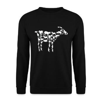 Ziegenzüchter Tierhaltung Ziegen Silhouette - Unisex Pullover - Schwarz - Vorne - Alina (178cm) & Michal (187cm)