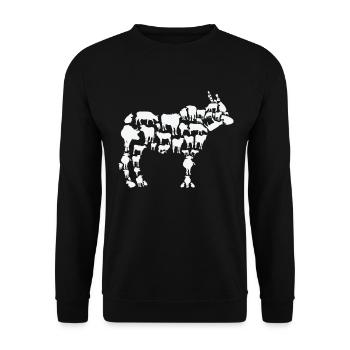 Cow Farmer Animal Farming Cow Silhouette - Unisex Sweatshirt - black - Front - Alina (178cm) & Michal (187cm)