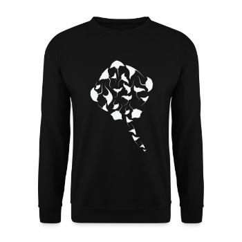 Raie marine créature raie Manta Ray Silhouette - Sweat-shirt Unisexe - noir - Devant - Alina (178cm) & Michal (187cm)