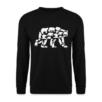 Ours, ours polaire, ours brun, grizzli, silhouette - Sweat-shirt Unisexe - noir - Devant - Alina (178cm) & Michal (187cm)