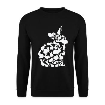 Rabbit Pet Animal Rabbit Rabbit Silhouette - Unisex Sweatshirt - black - Front - Alina (178cm) & Michal (187cm)