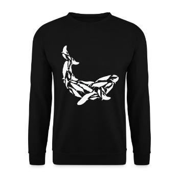 Whale Blue Whale Orca Marine Biologist Silhouette - Unisex Sweatshirt - black - Front - Alina (178cm) & Michal (187cm)