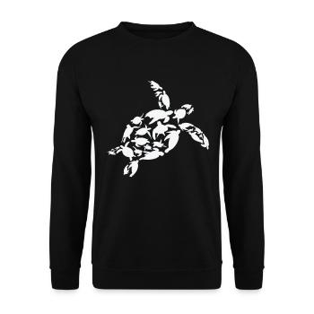 Tortue Biologiste marin Tortues Silhouette - Sweat-shirt Unisexe - noir - Devant - Alina (178cm) & Michal (187cm)