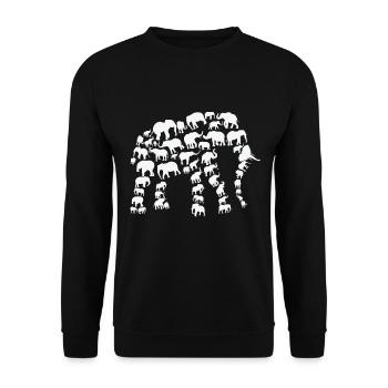 Éléphant Faune Afrique Éléphant Silhouette - Sweat-shirt Unisexe - noir - Devant - Alina (178cm) & Michal (187cm)