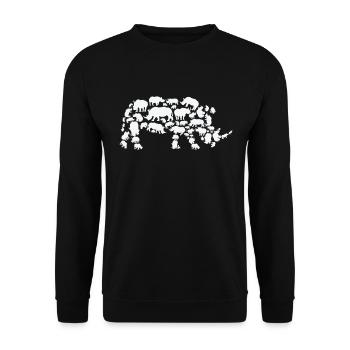 Nashorn Wildlife Afrika Nashorn Silhouette - Unisex Pullover - Schwarz - Vorne - Alina (178cm) & Michal (187cm)