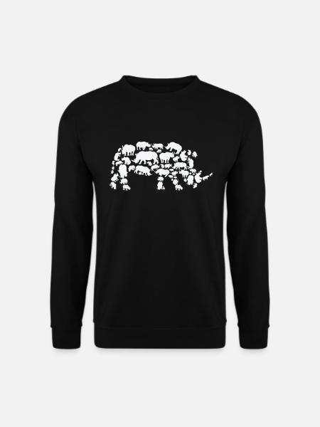 Nashorn Wildlife Afrika Nashorn Silhouette - Unisex Pullover - Schwarz