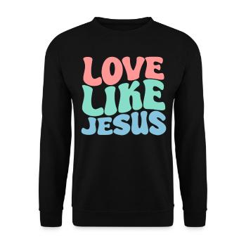 Aimer comme Jésus Chrétien Chrétien Groovy Christ - Sweat-shirt Unisexe - noir - Devant - Alina (178cm) & Michal (187cm)