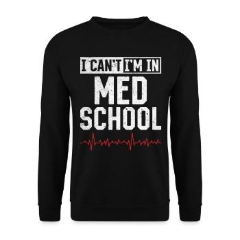 Je ne peux pas, je suis à l’école de médecine - Étudiant en médecine Medici - Sweat-shirt Unisexe - noir - Devant - Alina (178cm) & Michal (187cm)