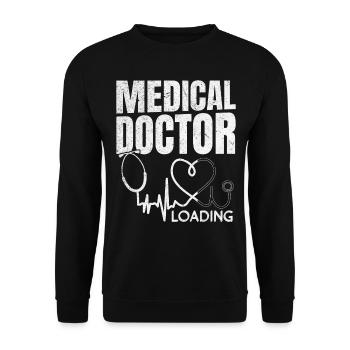 Médecin Chargement - Médecine Étudiant en Médecine - Sweat-shirt Unisexe - noir - Devant - Alina (178cm) & Michal (187cm)